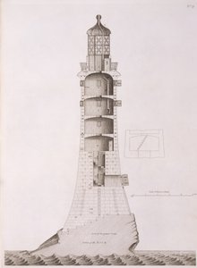 Eddystone Lighthouse indgraveret af Edward Rooker (ca. 1712-74), 1763